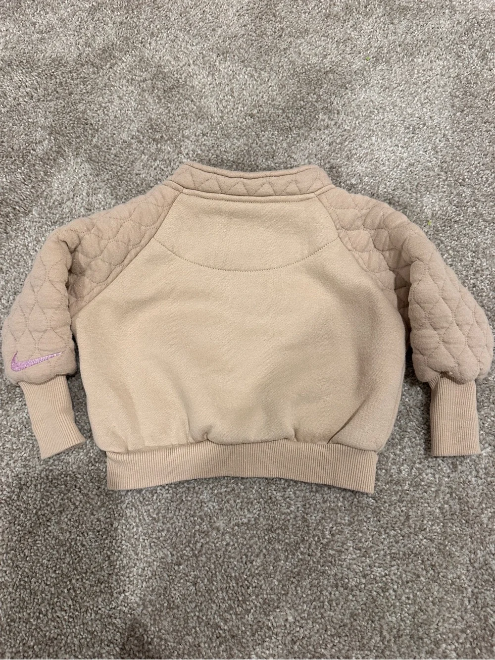 Nike Tan Quilted Baby Girl Sweatshirt & Joggers